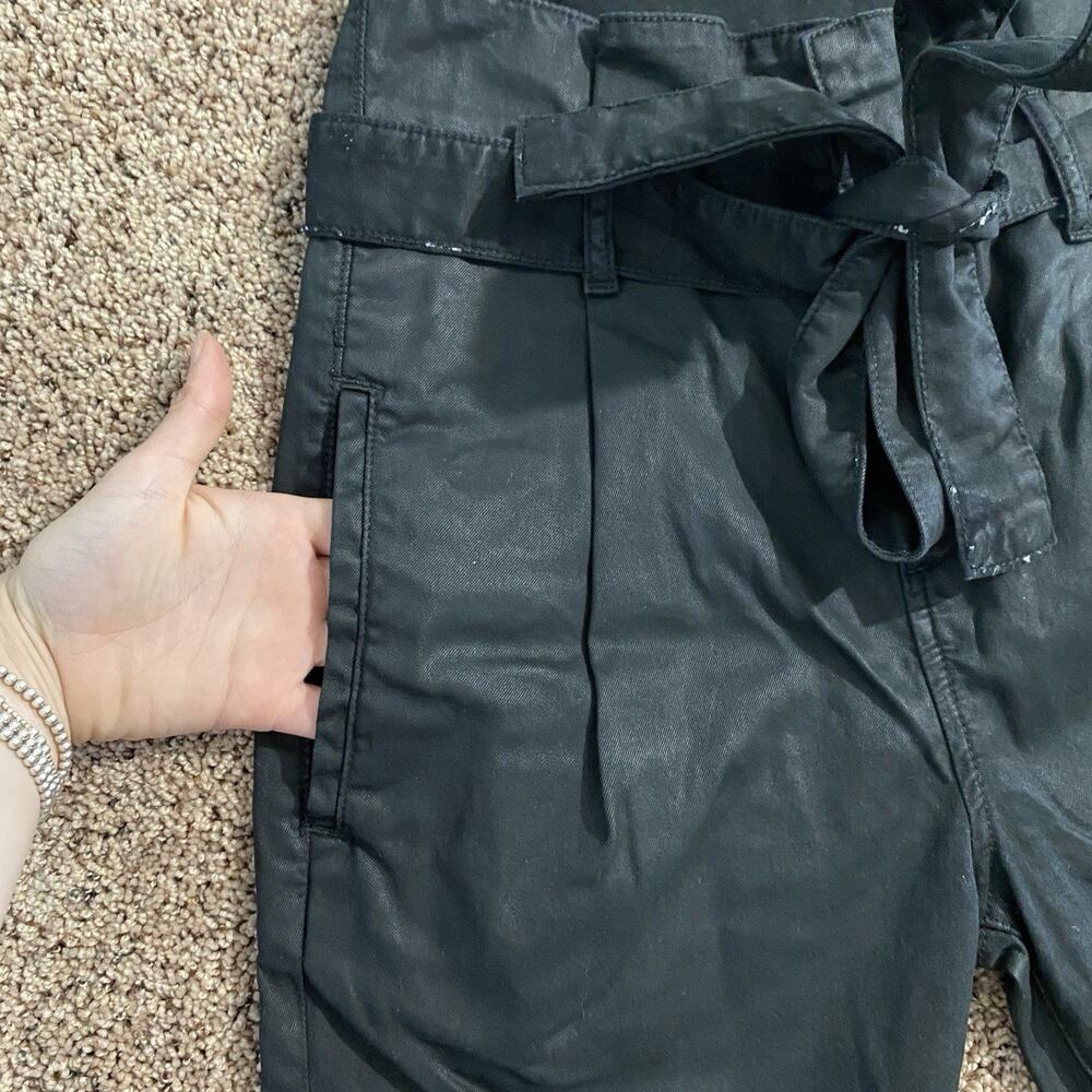 DL1961 Black Susie‎ Paperbag High Rise Taper Pants Belted Size 25 - Picture 4 of 10